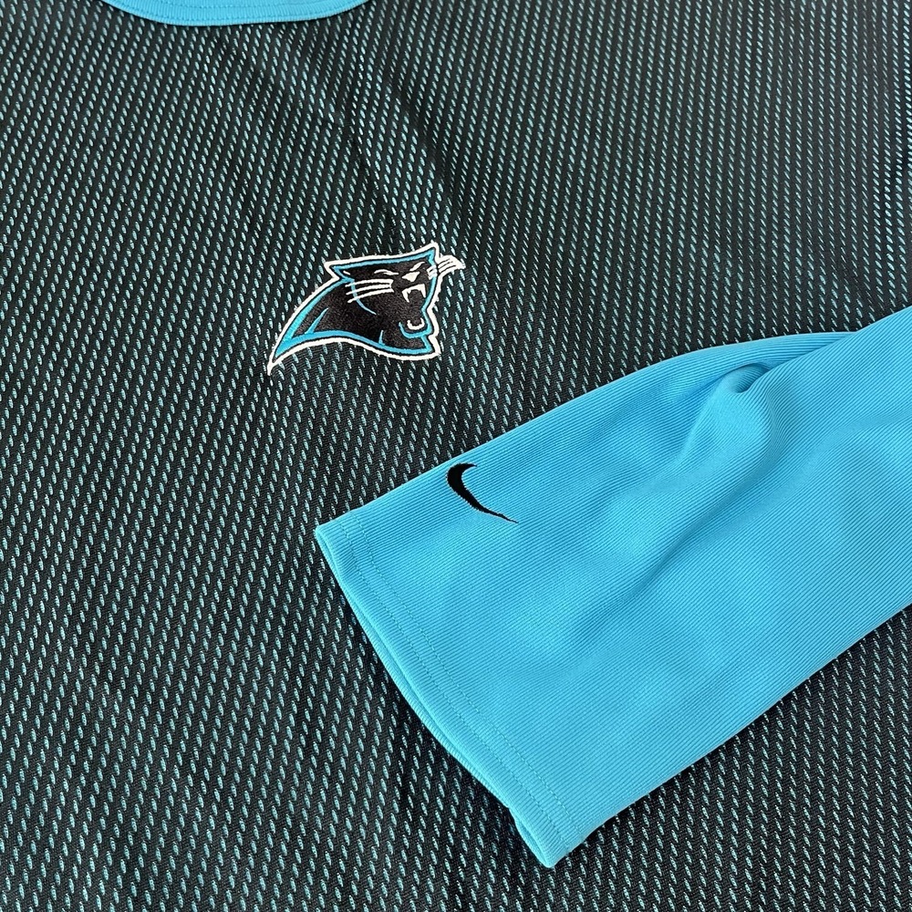 Vintage Nike Team NFL Carolina Panthers Long Sleeve Mesh Knit Shirt Sz 2XL - Picture 3 of 9